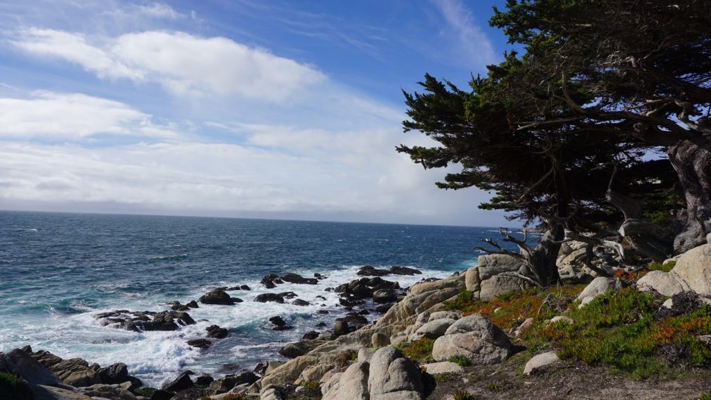 Image of guided meditation at Pebble beach, video blog, vlog, blog to video, rocky shore