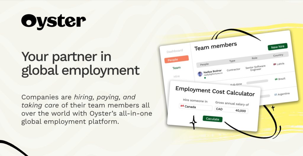 Image for Oyster, global sourcing, global hiring, remote employee, remote talents, 