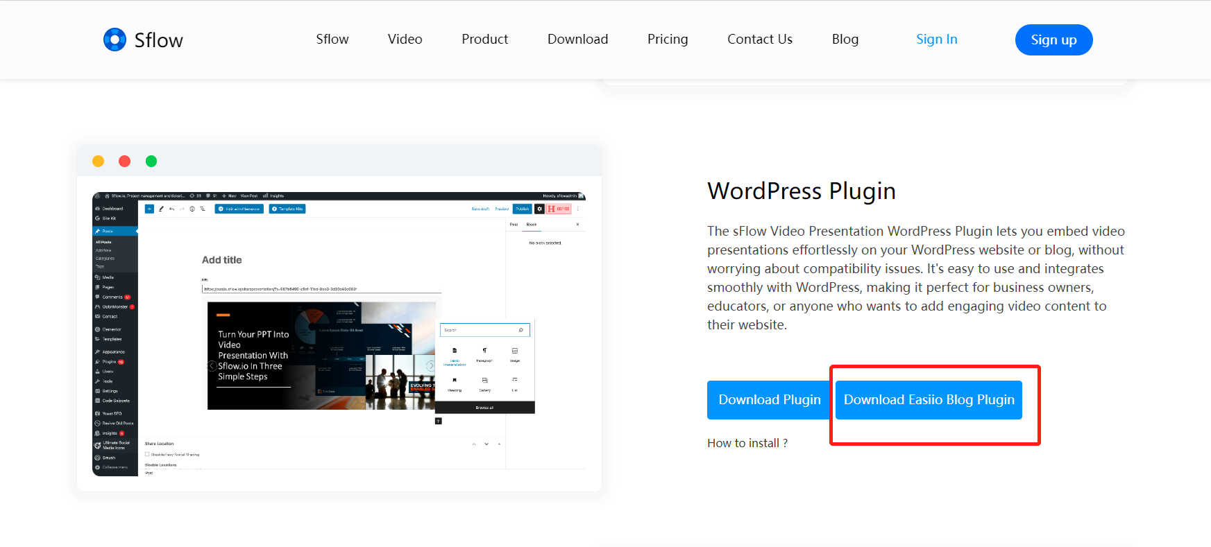 Sflow | How to convert all of the WordPress blogs into videos using ...